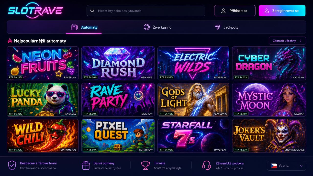Domovská stránka online kasina Slotrave